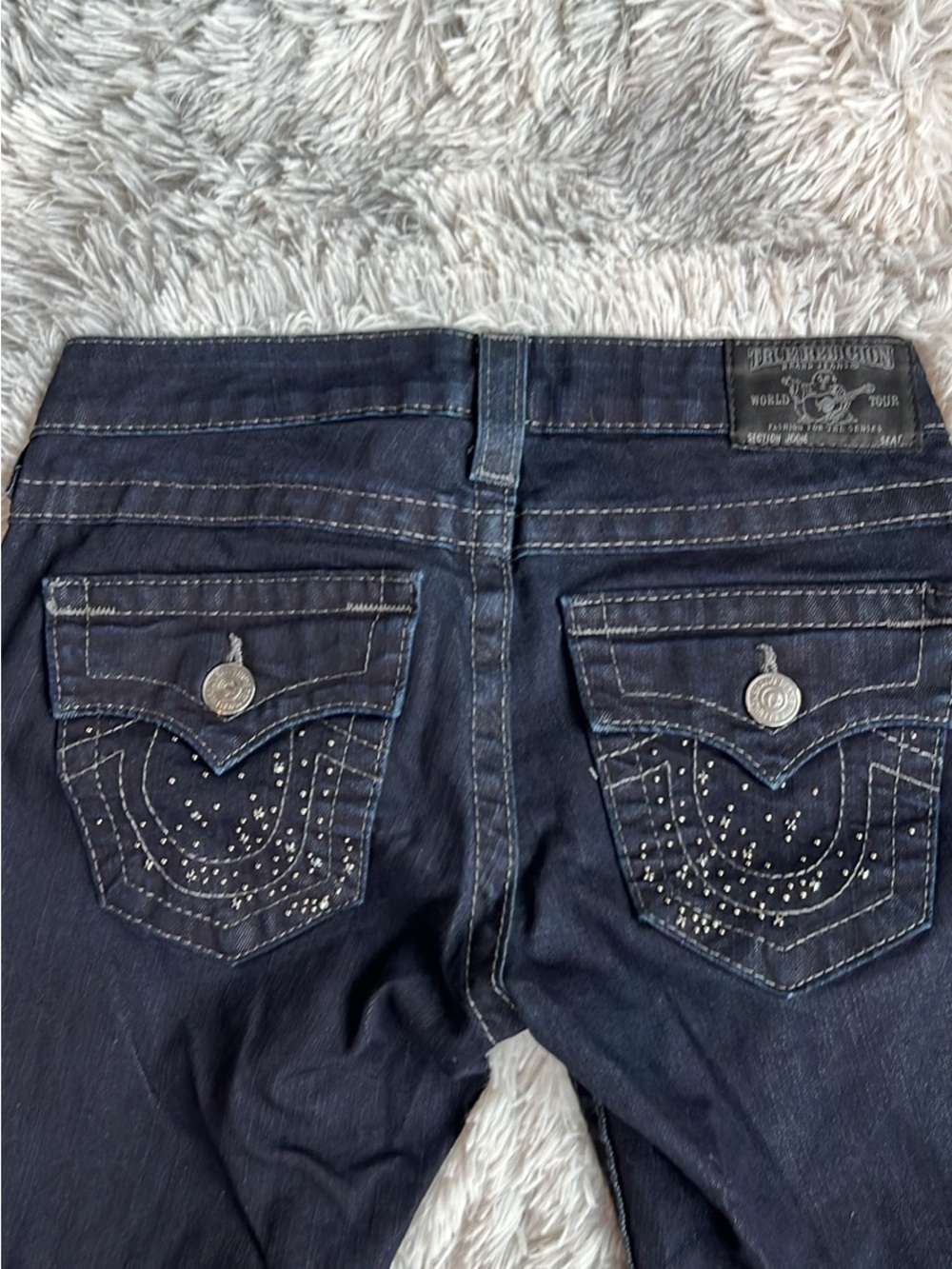 True Religion Dark Blue Embellished Bootcut Jeans women’s
